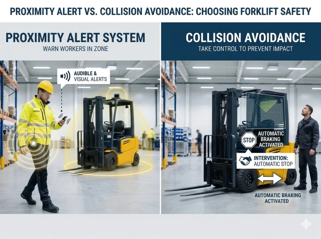 Forklift proximity Alert System vs Collision avoidance in forklift tracking by LocaXion